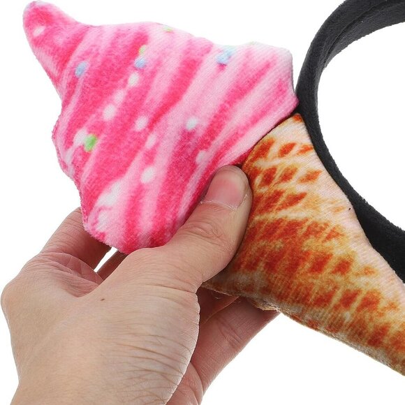 Ice Cream Cone Headband 2PCS Fun Food Cosplay Costume Party Accessories main image 8